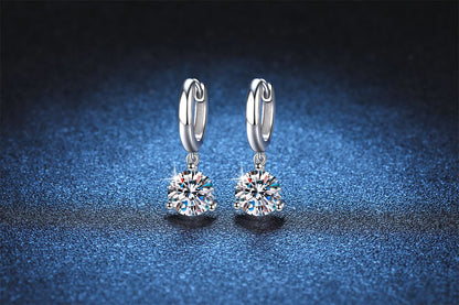 2ct Moissanite Diamond Earrings 100% S925 Sterling Sliver Orginal Drop Earring Wedding Bride Jewelry with Certificate for Women