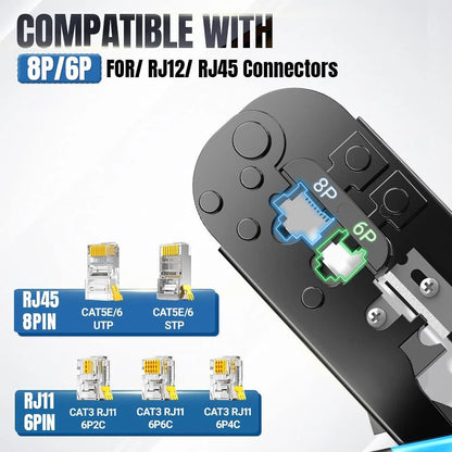 RJ45 Crimper RJ11 RJ45 Crimping Tool Ethernet Network LAN Cable Crimper Cutter Stripper Plier for 6P 8P RJ11 RJ12 RJ45
