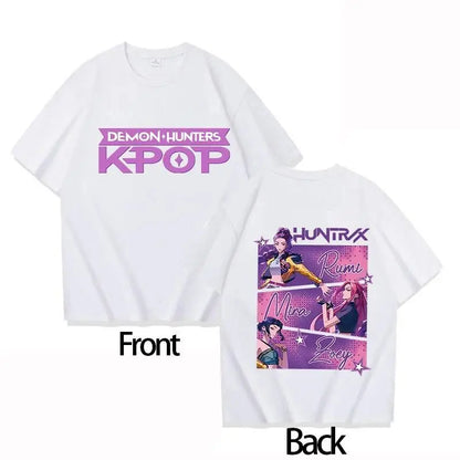 Cotton T-shirt KPOP Demon Hunter RUMI Parent-child Round Neck Women's Short Sleeve Comfortable