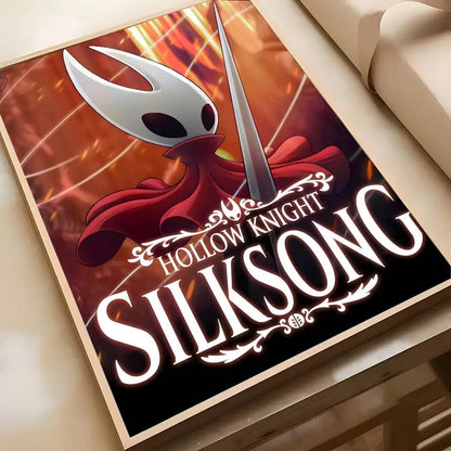 Cute Characte Game Hollow Knight Silksong-Cool Poster Canvas painting with prints Home bedroom living room decoration gift