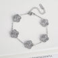 Classic Luxury Stainless Steel Bracelet Ladies Adjustable Five Flower Bracelets for Women New Fashion Party Jewelry Gifts Clover
