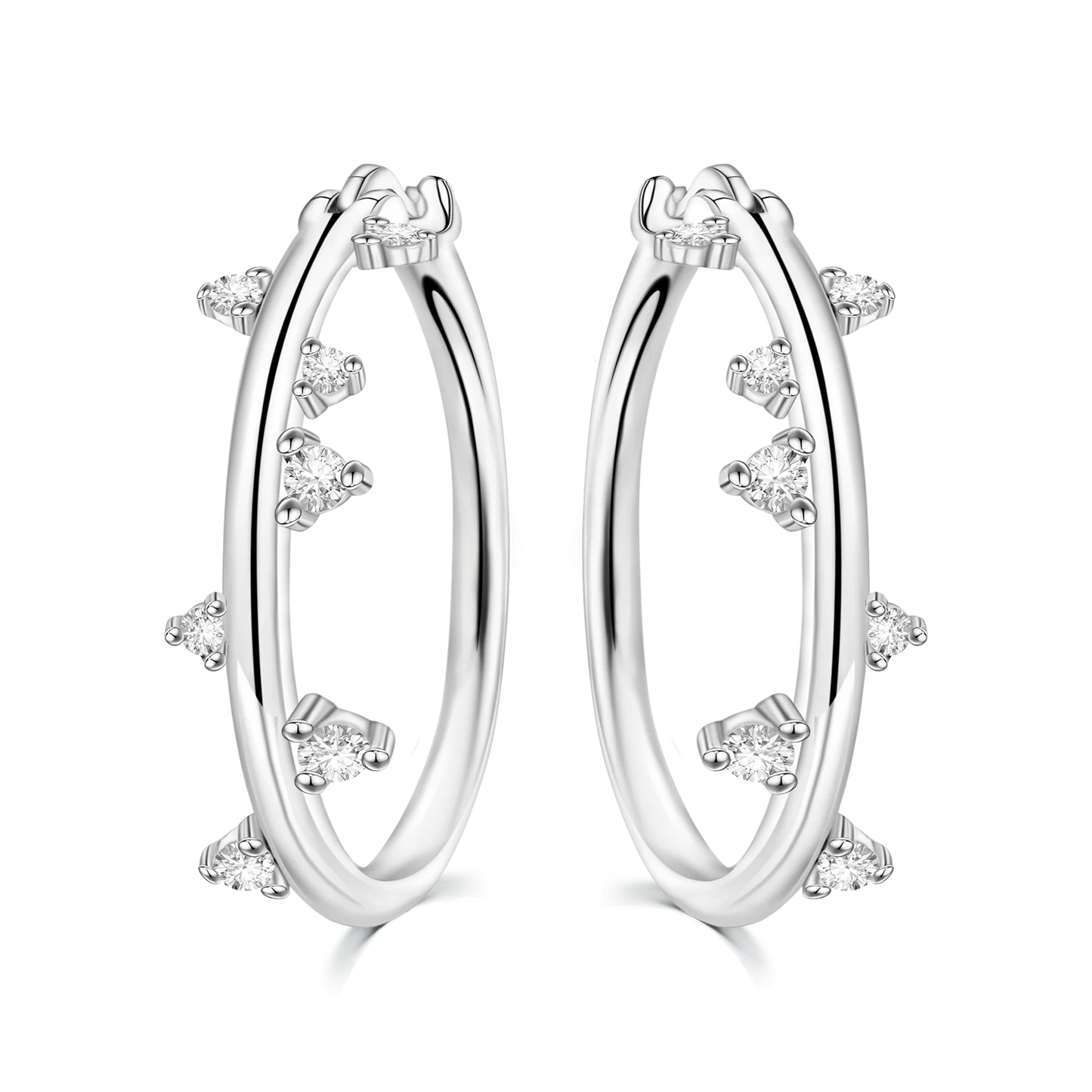 CYMYSS 2025 New 925 Sterling Silver Classic Hollow-out Versatile Hoop Earrings for Women Fine Jewelry Ideal Birthday Party Gifts
