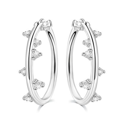 CYMYSS 2025 New 925 Sterling Silver Classic Hollow-out Versatile Hoop Earrings for Women Fine Jewelry Ideal Birthday Party Gifts