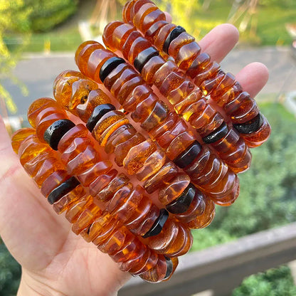 Big Natural Amber Bracelet for Unisex Gift Irregular New Unique 100% Genuine Ambre Diy Beads Healing Jewelry Supplier Wholesale