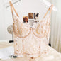 Full Lace Embroidery Ultra-Thin Transparent Intimates Push Up Pure Desire Soft Steel Ring Anti Saggging Underwear Low Waist