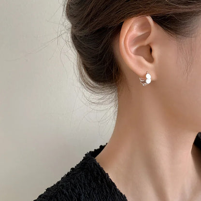 Real 925 Sterling Silver Gisc Geometric Hoop Earrings For Women Classic Fine Jewelry Minimalist Accessories