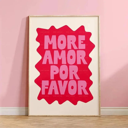 Maximalist Eclectic Posters and Prints Pink French Quotes Bisou Bisou Bonjour Bonne Nuit Wall Art Living Room Home Decor