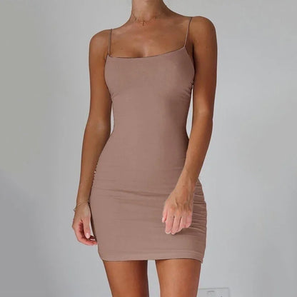 Summer Spaghetti Strap Mini Dress Women