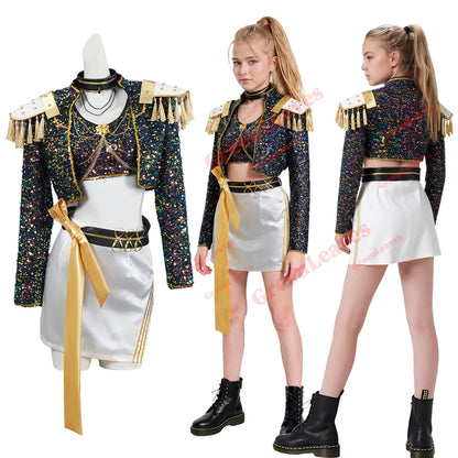Children Zoey Mira Rumi Demon Hunters Cosplay Costume Kid Girls Disguise Halloween K-POP Group Idol
