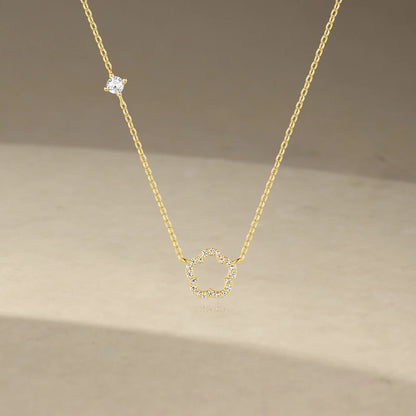 LENNIK 100% 925 Sterling Silver Women necklace plated with Exquisite five petal flower hollowed out white shell zircon plata 925