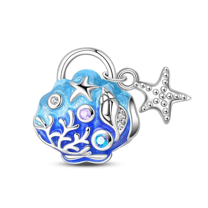 Blue Series 925 Sterling Silver Turtle,Whale & Seahorse Dangle Charm Fits Bracelet Kids Ocean Jewelry Accessories