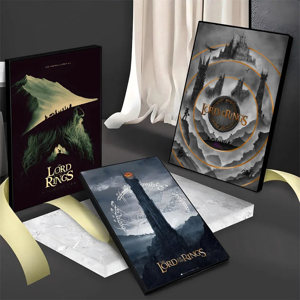 Movie L-Lord O-Of T-The R-Rings Poster Sticky Posters Retro Kraft Paper Sticker DIY Room Bar Cafe Aesthetic Art Wall Painting
