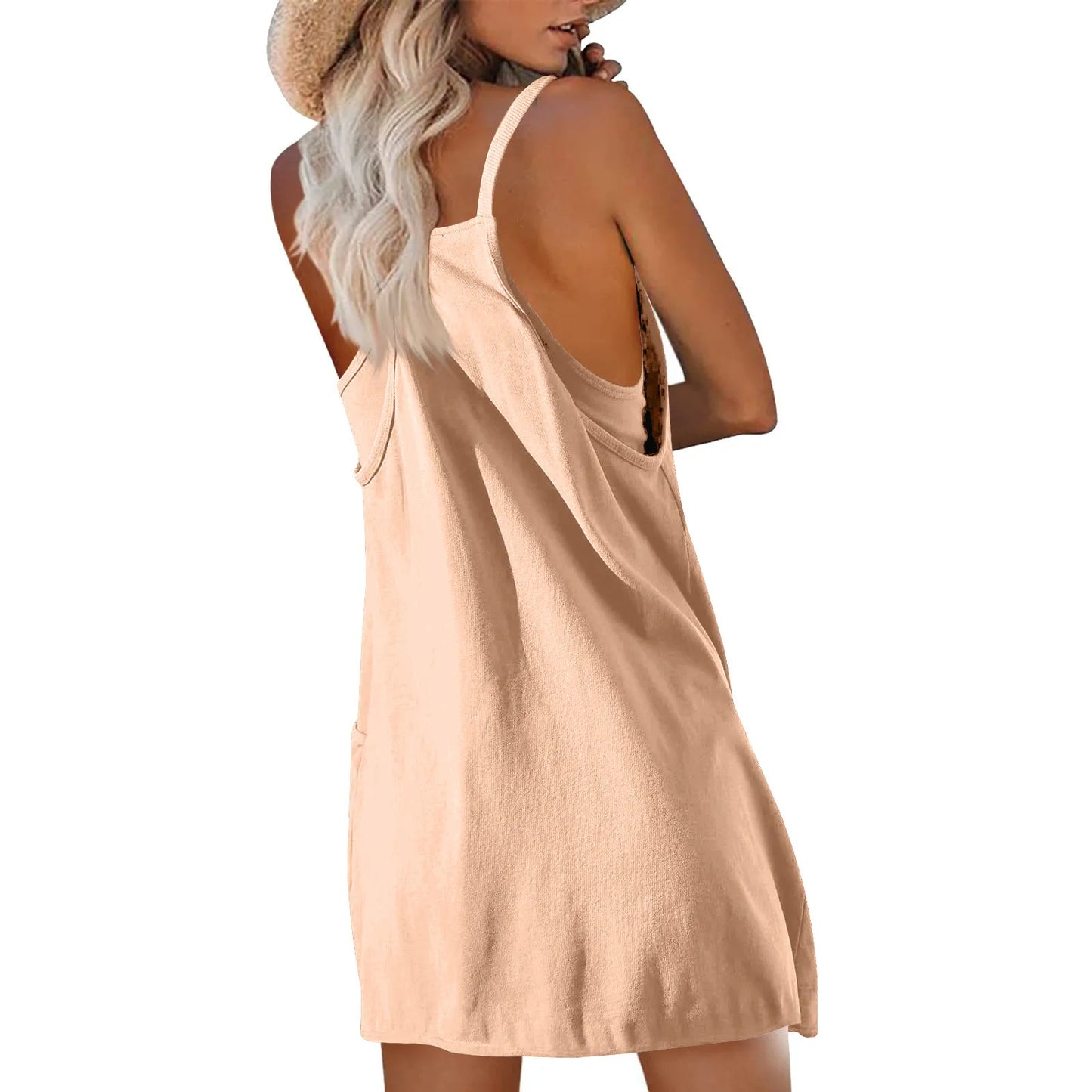 Sport Mini Dress For Women Summer Sleeveless Dress Casual Short Sundress