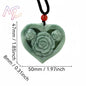 Light Green Natural Jade Flower Heart Pendant Necklace Real Jewellery Carved Gemstone Fashion Charm Amulet Gifts for Women Men