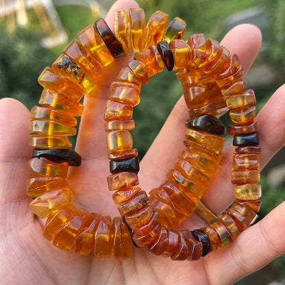 Big Natural Amber Bracelet for Unisex Gift Irregular New Unique 100% Genuine Ambre Diy Beads Healing Jewelry Supplier Wholesale
