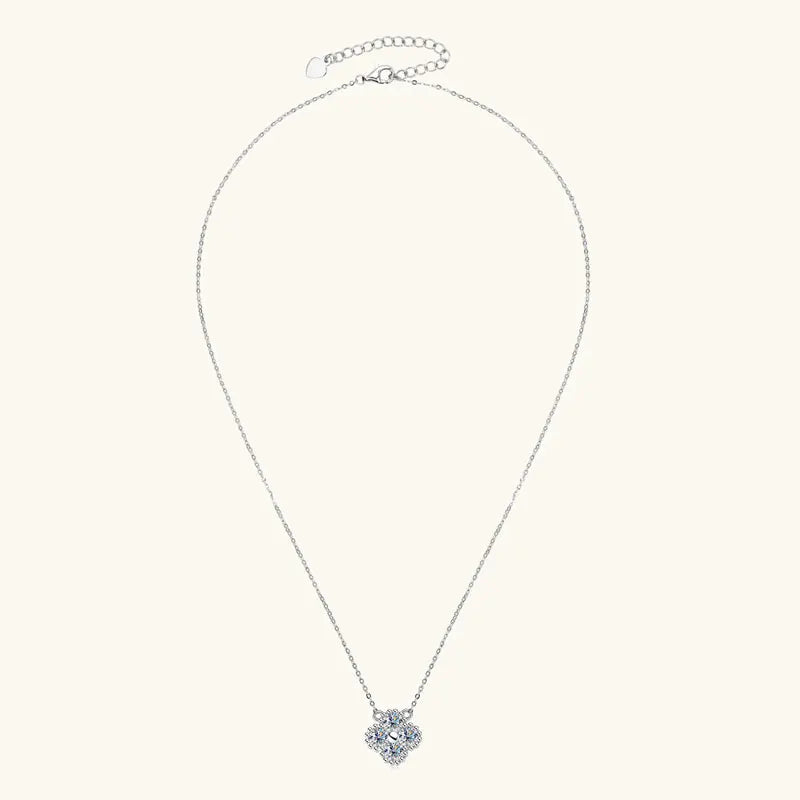 Lnkry 3mm 0.1ct Moissanite Necklace Certified 925 Sterling Silver Lucky Clover Flower Pendant Necklace For Women 2025 Jewely