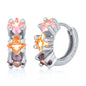Luxury 925 Sterling Silver Ear Needle Flower Colorful Crystal Gold Earring For Women Hoop Earrings Trend Jewelry  Accessories