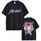 Movie KPop Demon Hunters Rumi Mira Zoey Saja Boys Derpy Tiger Double Sided Print T-shirt