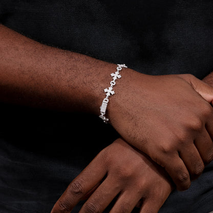 2024 New Sterling Silver 925 Charm Corss Chain Bracelets For Women Men Iced Out Moissanite Fine Jewelry Gifts