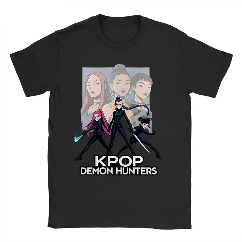 Men's T-shirt New American Harajuku Style K-pop Demon Hunter Tiger and Bird Demon Hunter Tiger Print T-shirt streetwear Unisex