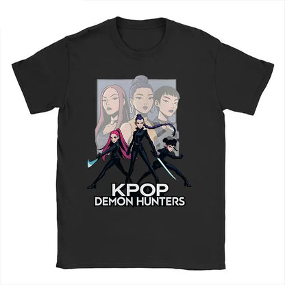 Men's T-shirt New American Harajuku Style K-pop Demon Hunter Tiger and Bird Demon Hunter Tiger Print T-shirt streetwear Unisex