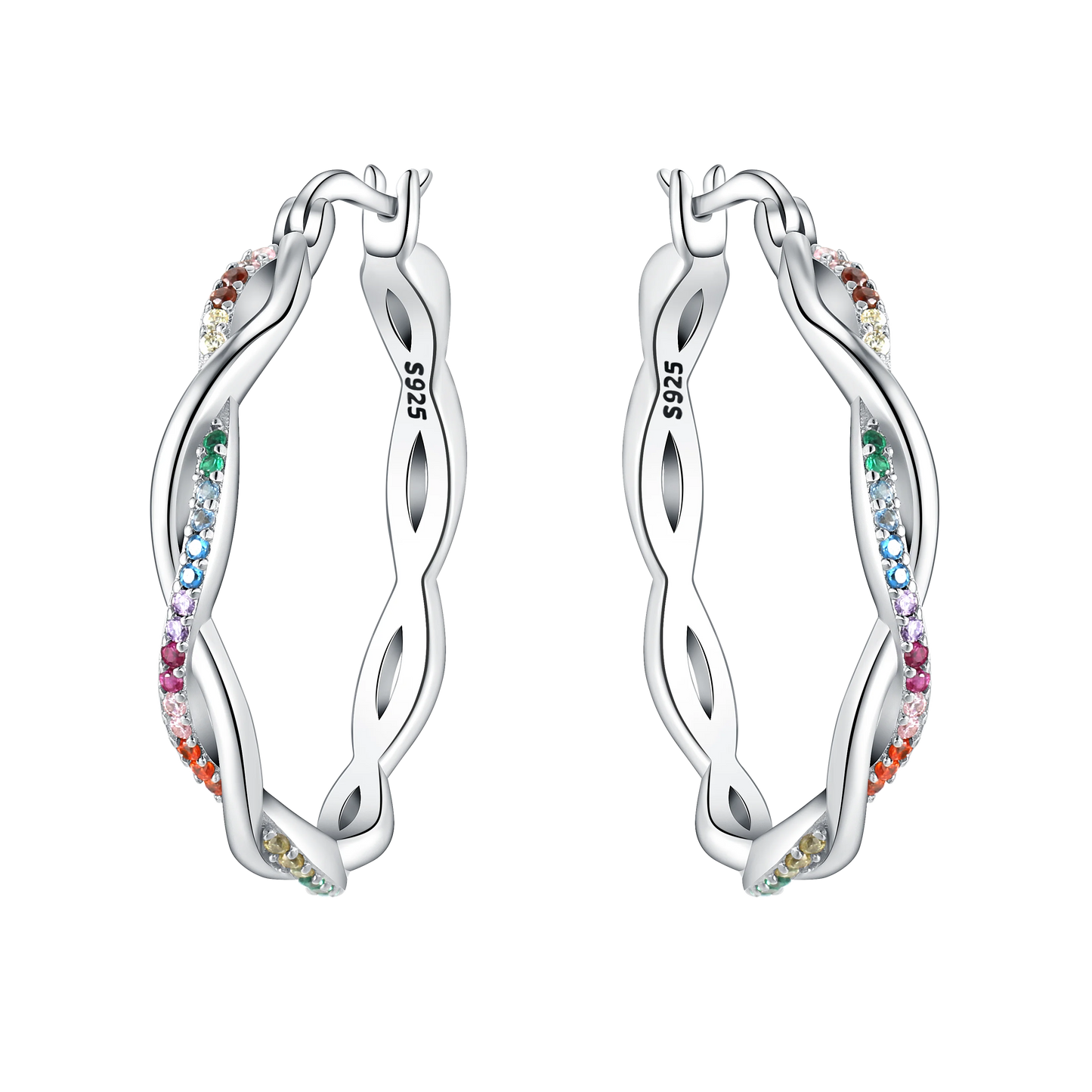 CYMYSS 2025 New 925 Sterling Silver Classic Hollow-out Versatile Hoop Earrings for Women Fine Jewelry Ideal Birthday Party Gifts