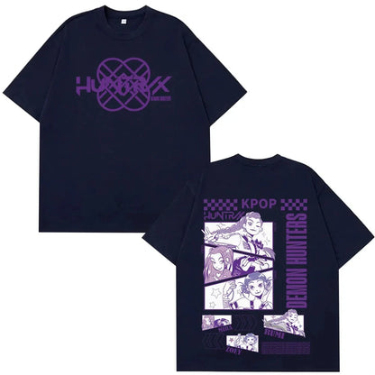 Kpop Demon Hunters Huntrix T Shirts Men Women Pure Cotton Clothing T-Shirt Vintage Short Sleeve High-quality Fashion T-Shirt