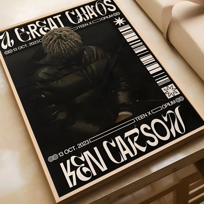 Pop Singer Ken Carson A Great Chaos Poster Poster Paper Print Home Living Room Bedroom Entrance Bar Cafe Art Painting Decoration