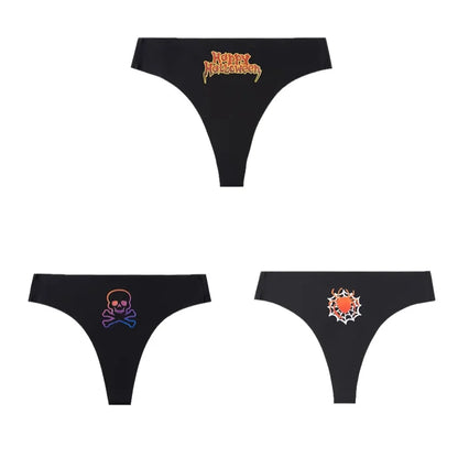 3PCS Halloween Women's Panties Charming Thongs Female Breathable Soft Sexy Lingerie