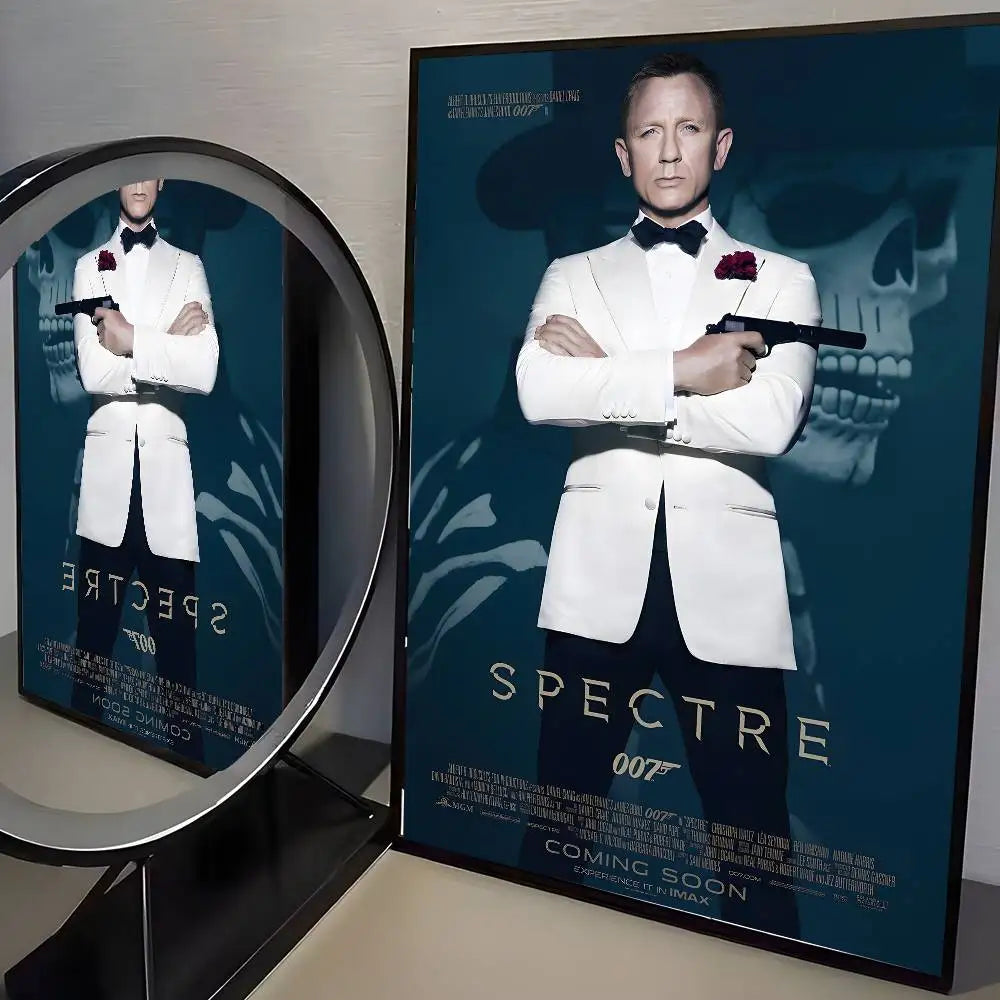 J-James Bond 007 Poster HD Art Sticky Wall Waterproof Home Living Room Bedroom Aesthetic Decoration