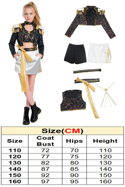 Children Zoey Mira Rumi Demon Hunters Cosplay Costume Kid Girls Disguise Halloween K-POP Group Idol