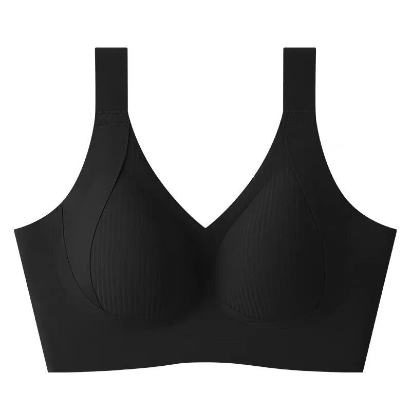 Large Size Seamless Underwear Women's Full Cup Adjustable Big Breast Revealing Small Breast Reduction Bra