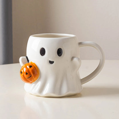 Halloween Ghost Coffee Mug Cute Cartoon Ghost Mug Ghost Shaped Mug Halloween Novelty Gift for Your Loved Ones