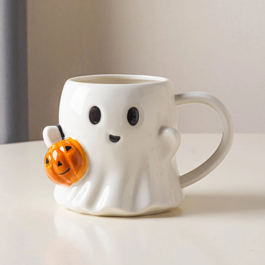 Halloween Ghost Coffee Mug Cute Cartoon Ghost Mug Ghost Shaped Mug Halloween Novelty Gift for Your Loved Ones