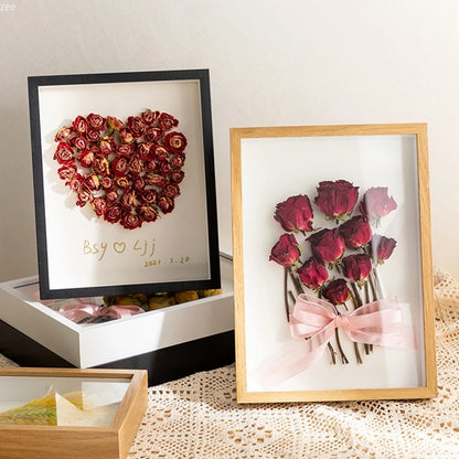 DIY 3D Dried Flower Photo Frames Specimen Stand for Home Decor Desktop Ornment Decoração Para Sala Clear Photo Frame Mini Frame