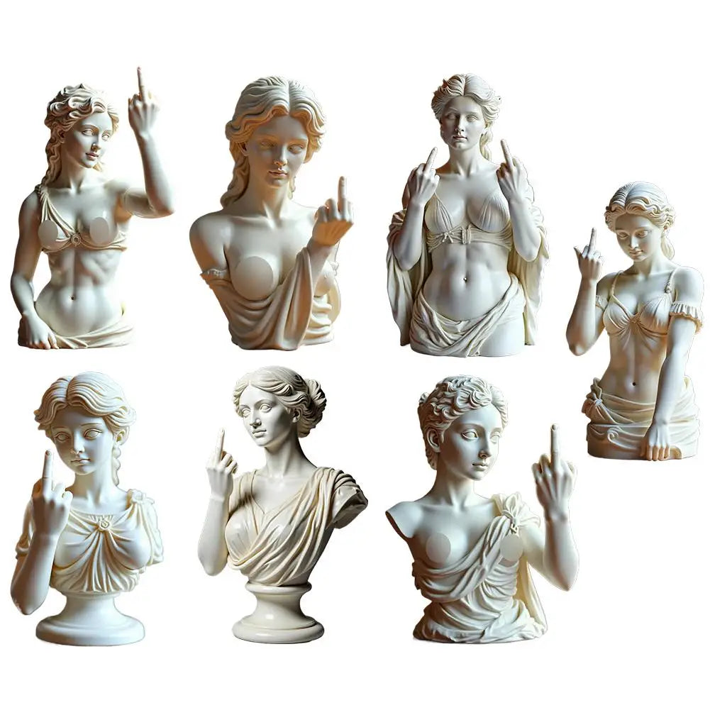 Funny Middle Finger Venus Statue Funny Goddess Statue 3d Resin Office Home Cultural Decoration Design Unique Ornaments Craft
