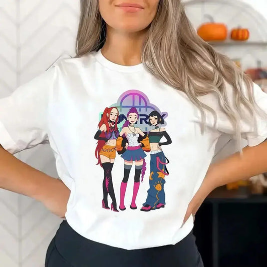 Huntrix Kpop Demon Hunters Two-sided Shirt Anime Style Featuring Rumi Mira Zoey