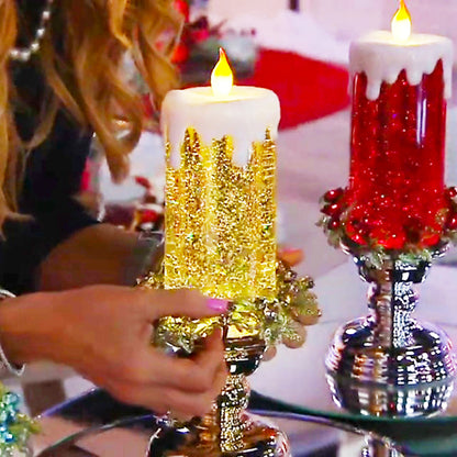 Rechargeable Colour Electronic LED Waterproof Candle With Glitter Colour Changing LED Water Candle