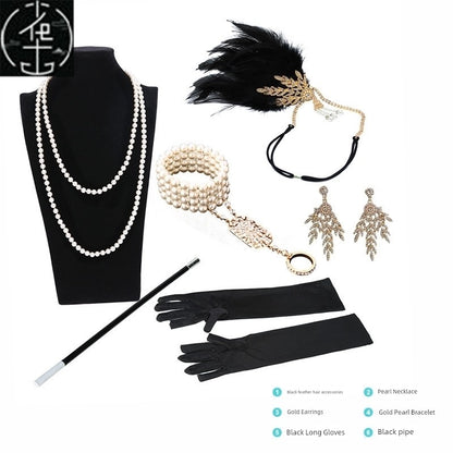 Sexy Sequin Bead Dress Host Retro Banquet Party Stage Nightclub Gatsby Tassel Dress