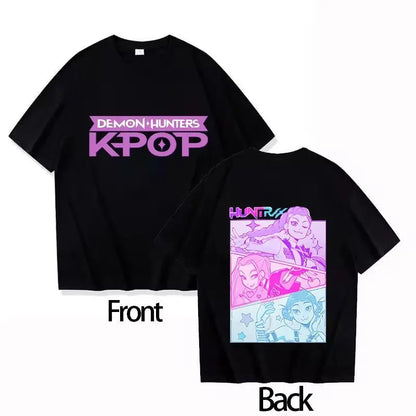 Cotton T-shirt KPOP Demon Hunter RUMI Parent-child Round Neck Women's Short Sleeve Comfortable