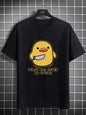 Cartoon Duck Graphic Peace Slogan Print T-shirt