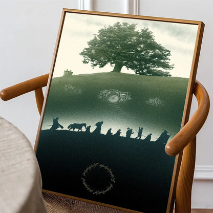 Movie L-Lord O-Of T-The R-Rings Poster Sticky Posters Retro Kraft Paper Sticker DIY Room Bar Cafe Aesthetic Art Wall Painting