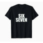 Men's Black Crew Neck T-Shirt Six Seven Graphic