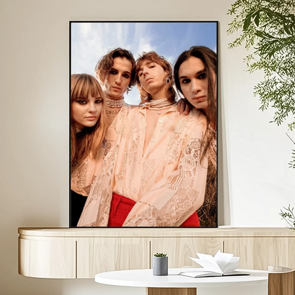 M-Maneskin D-Damiano David Band Poster HD Art Sticky Wall Waterproof Home Living Room Bedroom Bar Aesthetic Decoration