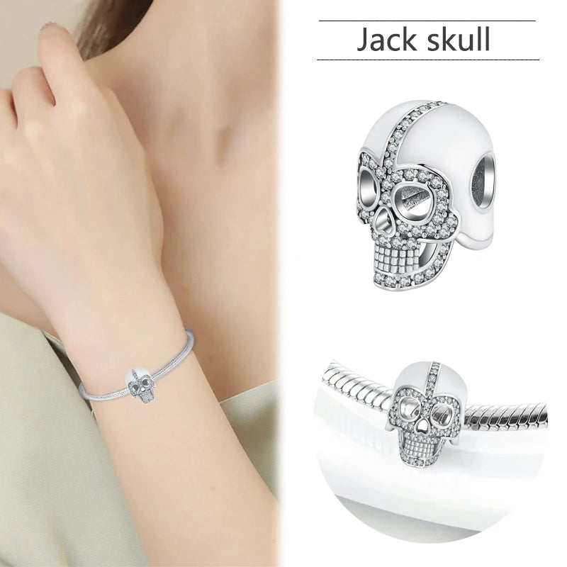 New 925 Silver Eye Palm Skull Wings Sun Pendants Charms Beads Fit Original Bracelet Accessories DIY Jewelry For Women