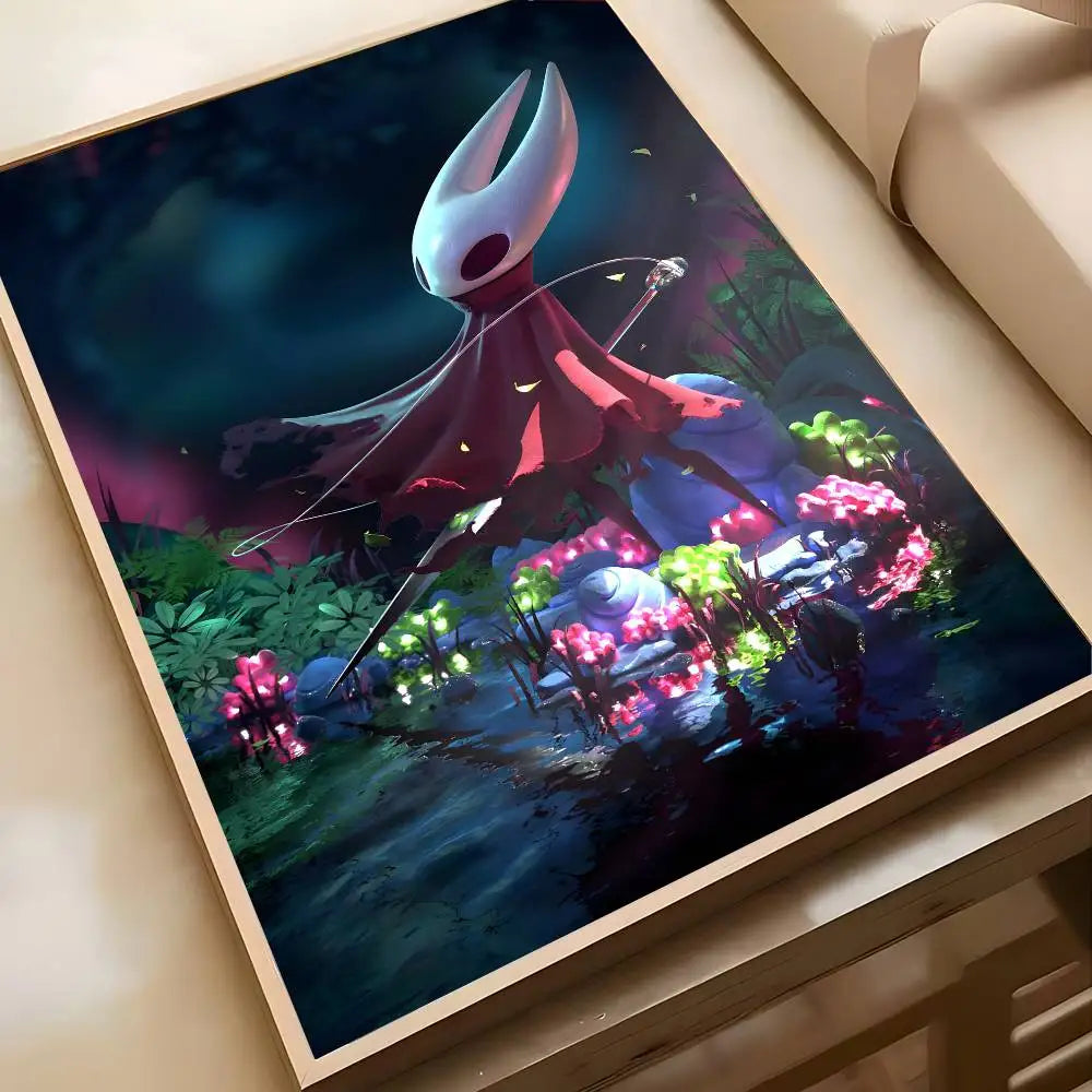 Cute Characte Game Hollow Knight Silksong-Cool Poster Canvas painting with prints Home bedroom living room decoration gift