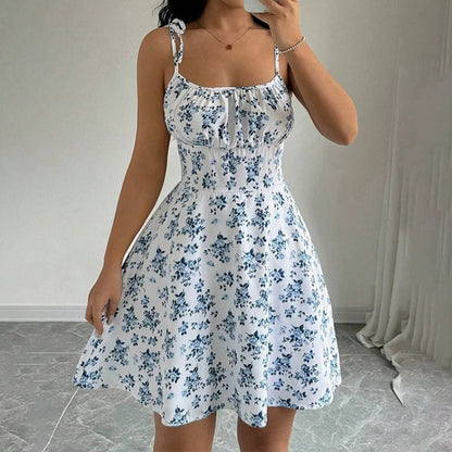 Women's Summer Floral Spaghetti Strap Dress