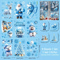 Christmas Festive Window Clings 9 Sheets/110pcs Merry Christmas Stickers for Glass Windows - Snowflake, Reindeer, Santa