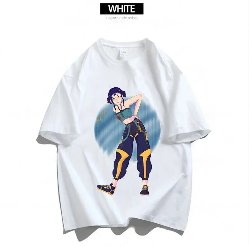 Cartoon Anime Film Kpop Demon Hunters Print T-shirt for Men Women Adult Clothes Summer Cotton Outdoor Wear Hip Hop Fashion Tops