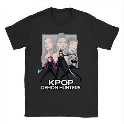 Men's T-shirt New American Harajuku Style K-pop Demon Hunter Tiger and Bird Demon Hunter Tiger Print T-shirt streetwear Unisex